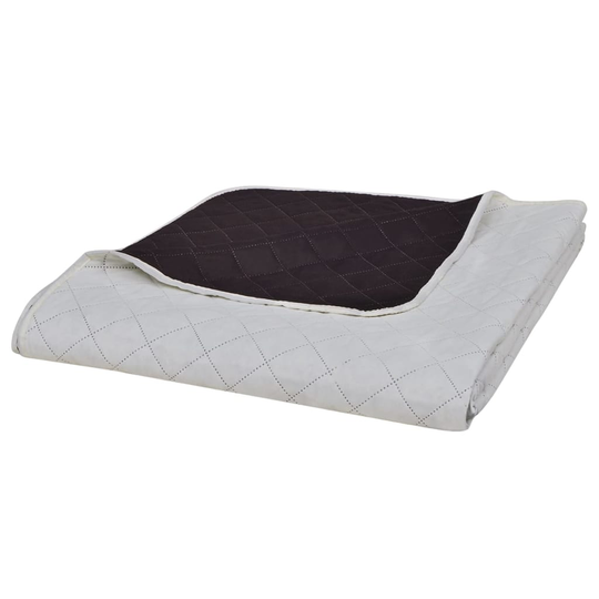 vidaXL Kaksipuolinen Tikattu Päiväpeite Beige/Ruskea 220 x 240 cm