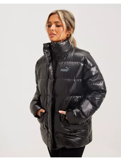 Puma Style Down Shiny Puffer Black