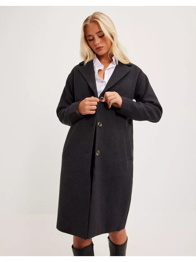 Pieces Pcalice Ls Wool Jacket Ar Kac Dark Grey Melange