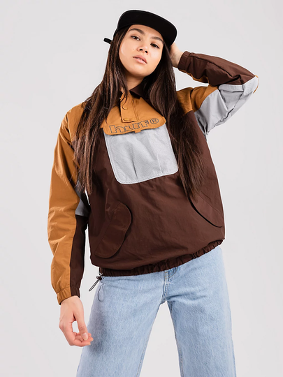 HUF Blocked Windbreaker ruskea