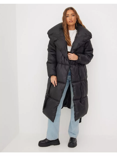 Missguided Recycled Duvet Coat Black
