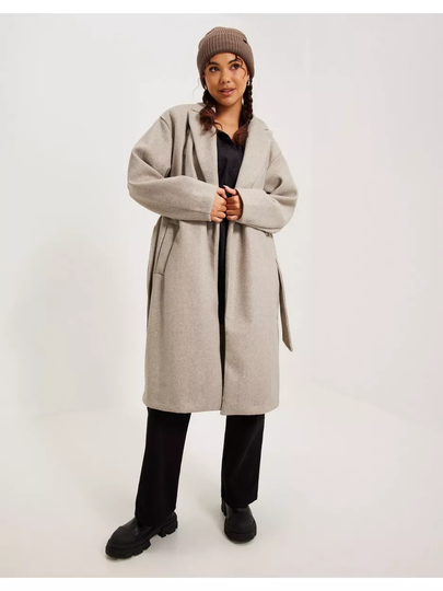 Vero Moda Vmfortune Long Jacket Ga Noos Silver Mink Melange