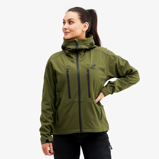 Trail Jacket Naiset Dark Olive, Koko:L - > Takit > Softshell-takit