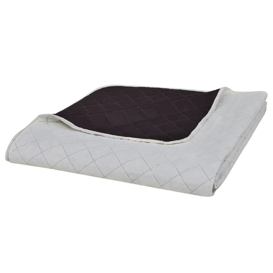 vidaXL Kaksipuolinen Tikattu Päiväpeite Beige/Ruskea 230 x 260 cm