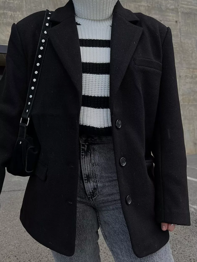 NLY Trend - Syys- & Kevättakit - Musta - Oversized Warm Blazer - Takit