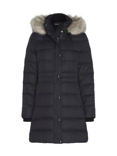 Essential down-filled faux fur trim coat -untuvatakki