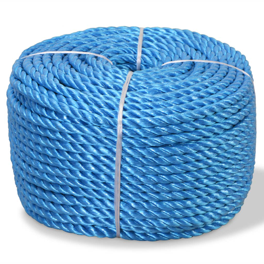 vidaXL Punottu Köysi Polypropeeni 14 mm 250m Sininen