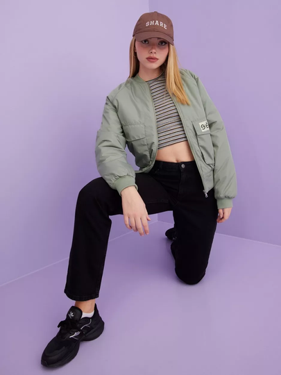 Esmé Studios - Bomber-takit - Sage - ESBlair Short Jacket - Takit