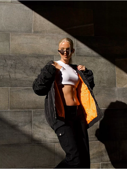 NLY Trend Oversized Bomber Jacket Musta
