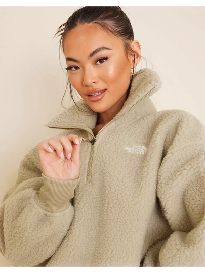 The North Face W Sherpa Qtr Zip Beige