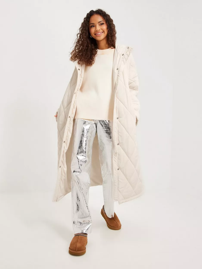 NLY Trend - Takit - White - Quilted Long Coat - Takit