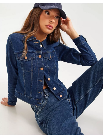 JdY Jdyremi Short Ls Jacket Db Dnm Noos Dark Blue Denim