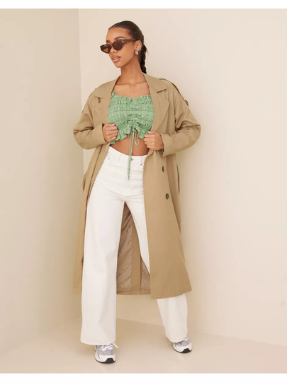 Selected Femme Slfnew Bren Ls Trench Coat B Noos Cornstalk