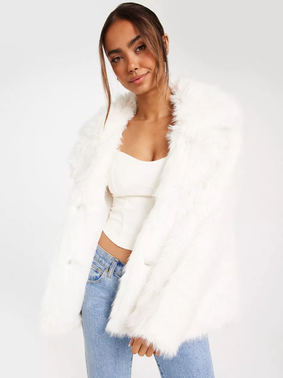 NLY Trend - Turkistakit - Valkoinen - Wanted Fur Jacket - Takit