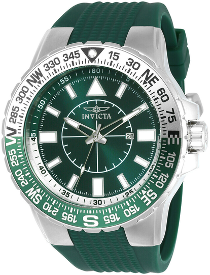 Invicta Miesten kello 21622 Aviator Vihreä/Kumi Ø52 mm