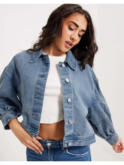 Only Onlbird 7/8 Big Sleeve Dnm Jacket Q Medium Blue Denim