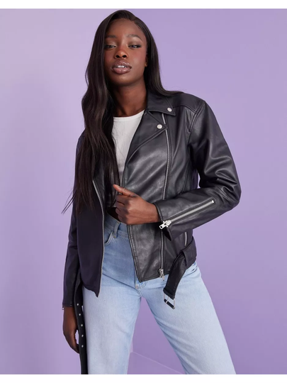 Jofama Tessa Belted Oversized Biker Black