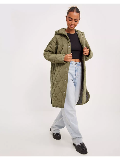JJXX Jxtora Quilted Hood Jacket Sn Dark Olive