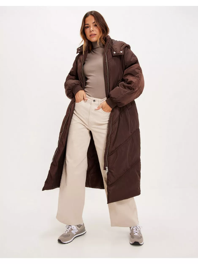 Pieces Pcfelicity Long Puffer Jacket Chicory Coffee