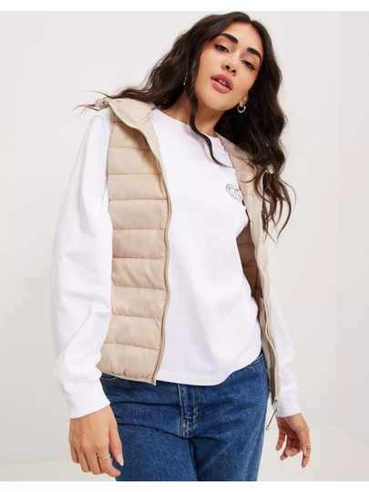 Only Onlnewtahoe Hood Waistcoat Otw Noos Pumice Stone