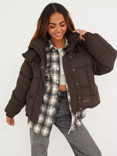 Sixth June - Puffer-takit - Brown - Short Puffer Jacket W/ Hood - Takit