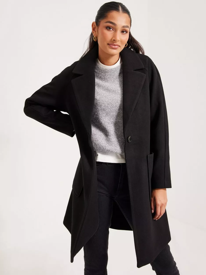 Only - Pitkät takit - Black Melange - Onlnewvictoria Life Coat Cc Otw - Takit - coats