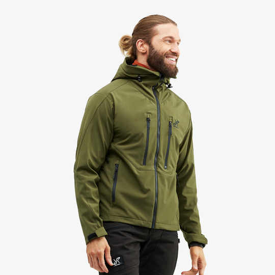 Trail Jacket Miehet Dark Olive, Koko:2XL - > Softshell-takit