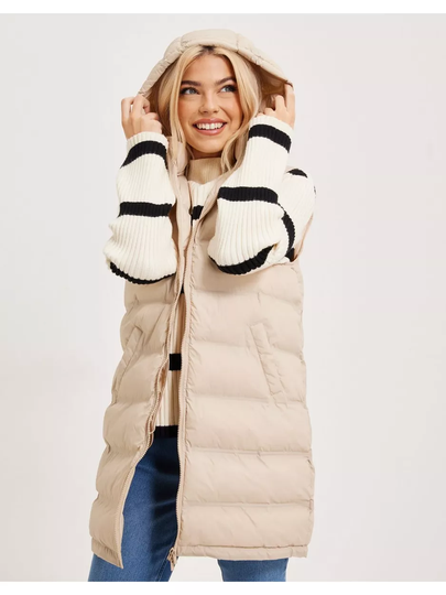 Vila Vitrish New Padded S/L Vest - Noos Cement