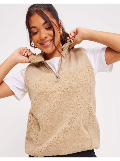 Only Play Onpedua Fluffy Hzip Vest Irish Cream