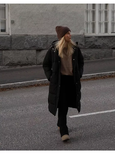 NLY Trend Long Puffer Coat Musta