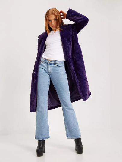 Only - Pitkät takit - Acai - Onlrikke Vida Faux Fur Otw - Takit - coats