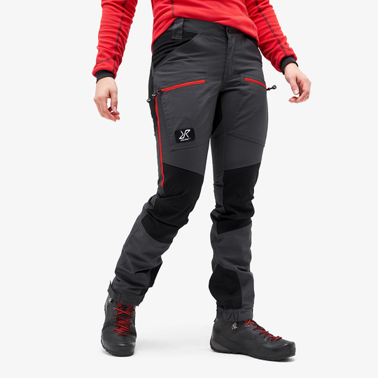Nordwand Pro Pants Naiset Gunmetal/Red, Koko:L - Ulkoiluhousut, Vaellushousut & Retkeilyhousut