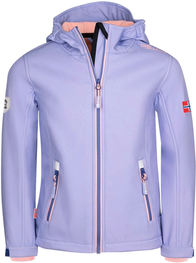 Trollkids Trollfjord Softshell-Takki, Lavender/Dark Purple/Apricot, Koko 104