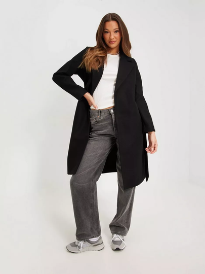 Vero Moda - Pitkät takit - Black Solid - Vmfortuneaya SS23 Long Coat Noos - Takit - coats