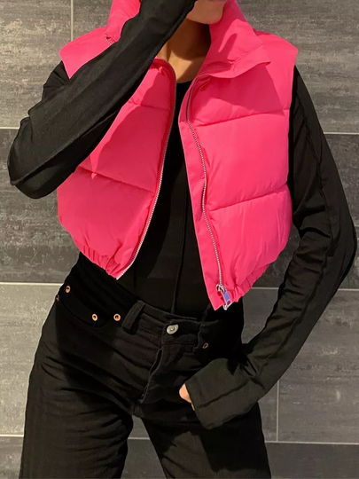 NLY Trend - Liivit - Vaaleanpunainen - Cropped Puffer Vest - Takit - Vests