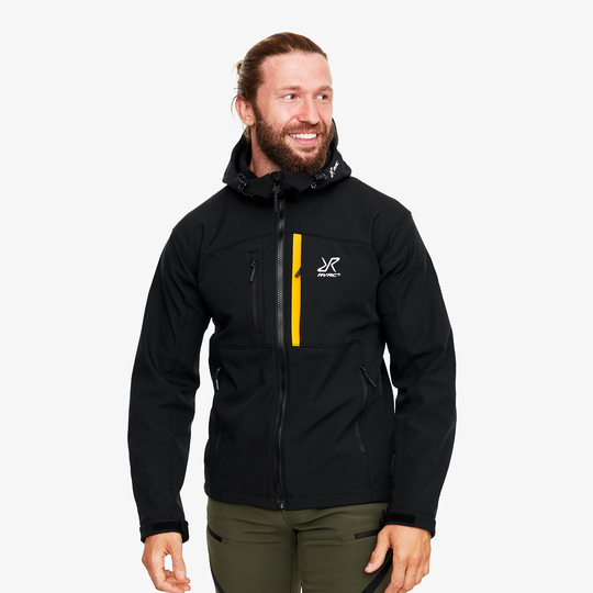 Hiball Jacket Miehet Black/Radiant Yellow, Koko:XL - > Softshell-takit
