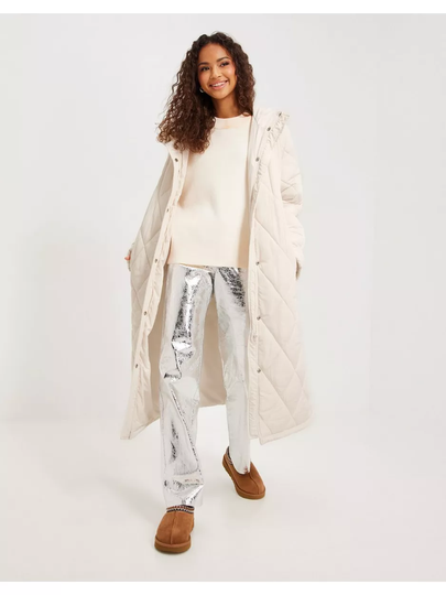 NLY Trend Quilted Long Coat White