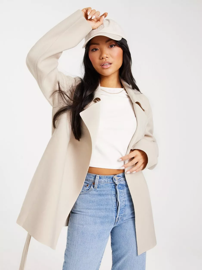 NLY Trend - Syys- & Kevättakit - Beige - Clean Belted Jacket - Takit