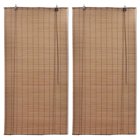 vidaXL Bambu rullaverhot 2 kpl 100 x 160 cm ruskea