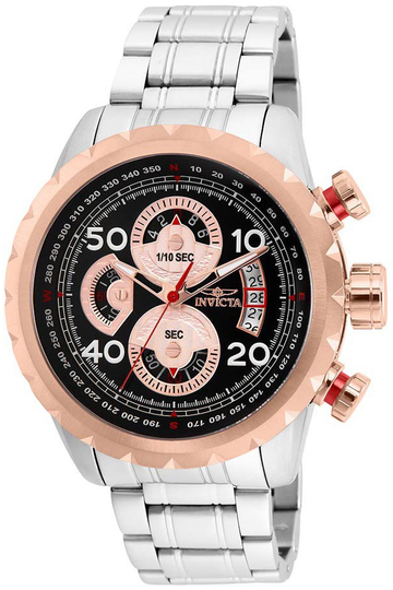 Invicta Miesten kello 28147 Aviator Musta/Teräs Ø48 mm