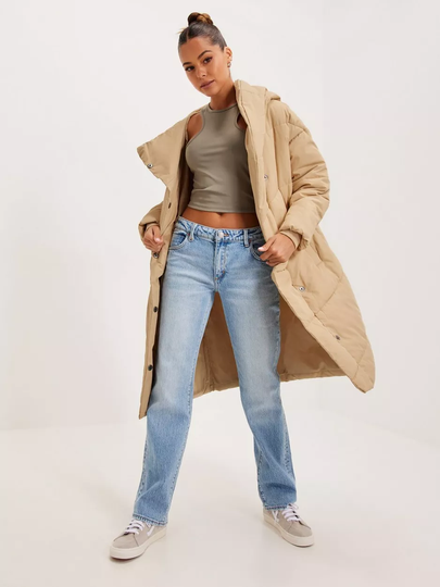 Noisy May - Puffer-takit - Irish Cream Dtm Lining - Nmtally L/S Long Jacket Noos - Takit