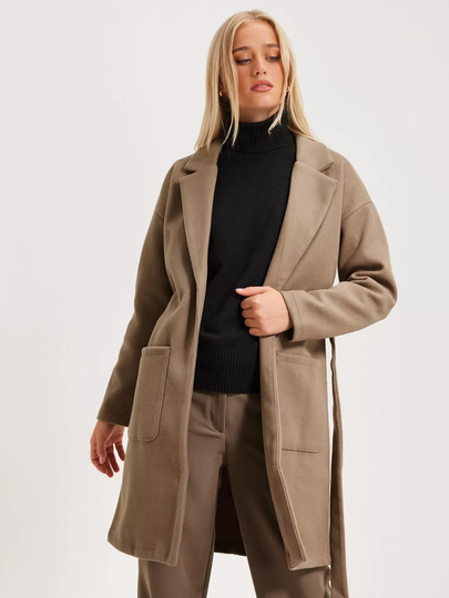 Pieces - Pitkät takit - Fossil - Pcjolene Ls Light Jacket Noos - Takit - coats