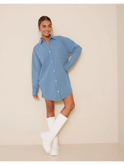 NLY Trend Jersey Denim Shacket Sininen