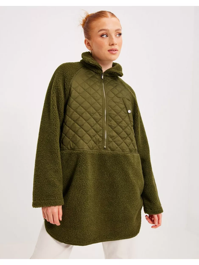 Vila Vilanaia L/S Long Teddy Anorak Ivy Green