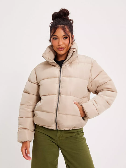 Glamorous - Puffer-takit - Stone - Short Puffer Coat - Takit
