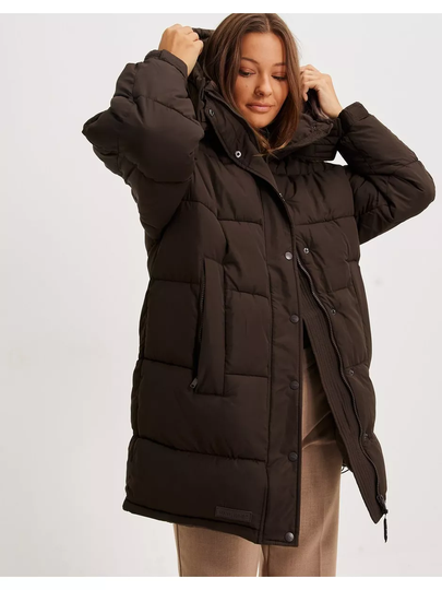 Sixth June Long Puffer Jacket Brown