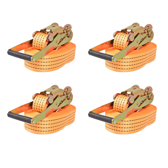vidaXL Räikkä kuormaliinat 4 kpl 2 tonnia 8mx50mm Oranssi