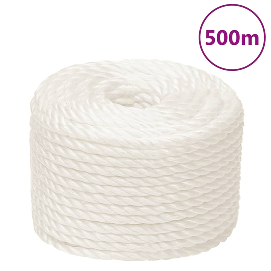vidaXL Työköysi valkoinen 12 mm 500 m polypropeeni