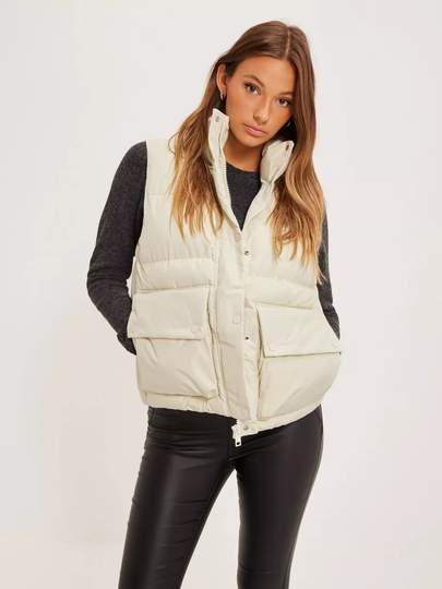 JJXX - Liivit - Bone White - Jxcarla Note Puffer Vest Sn - Takit - Vests