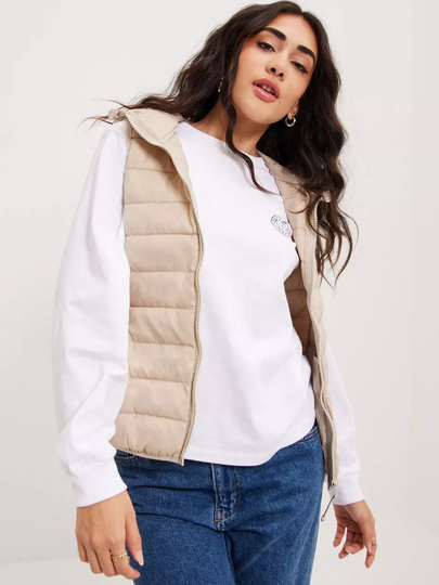 Only - Liivit - Pumice Stone - Onlnewtahoe Hood Waistcoat Otw Noos - Takit - Vests